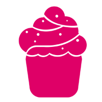 Pink cupcake icon