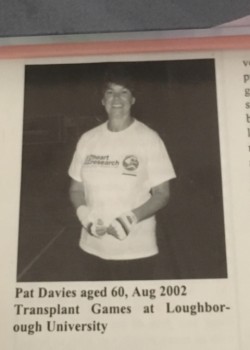 Newspaper clipping of Patricia at the Transplant Games
