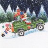 Christmas card featuring a Santa driving a Land Rover